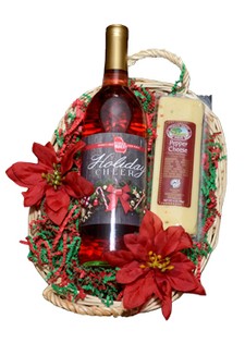 1 Bottle Holiday Basket Image