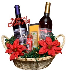 2 Bottle Holiday Basket Image