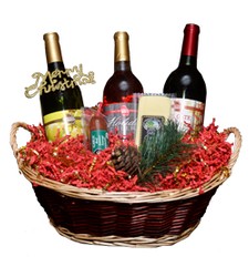 3 Bottle Holiday Basket Image